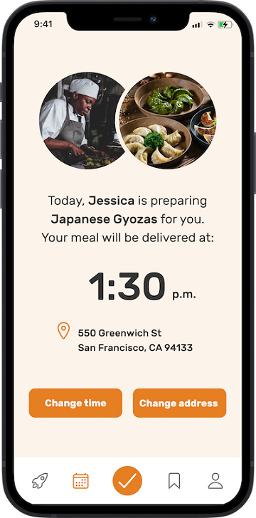 iPhone app, delivery screen